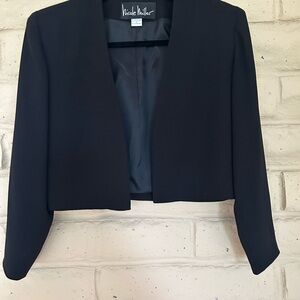 Nicole Miller Elegant Black Cropped Blazer